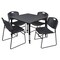 Regency Tables > Height Adjustable > Square Table & Chair Sets, 30 W, 30 L, 23-36 H, Grey TB3636GYAPBK44BK - alternate 1